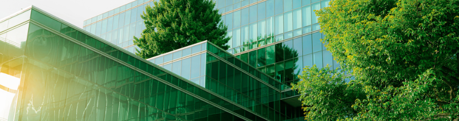 CO2 grensheffing gebouw en bomen